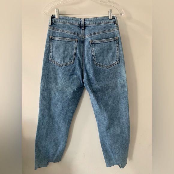 ASOS - Petite High Waist Slim Jeans w/ Asymmetrical Hem in Medium Blue (Size 28) - Picture 5 of 6